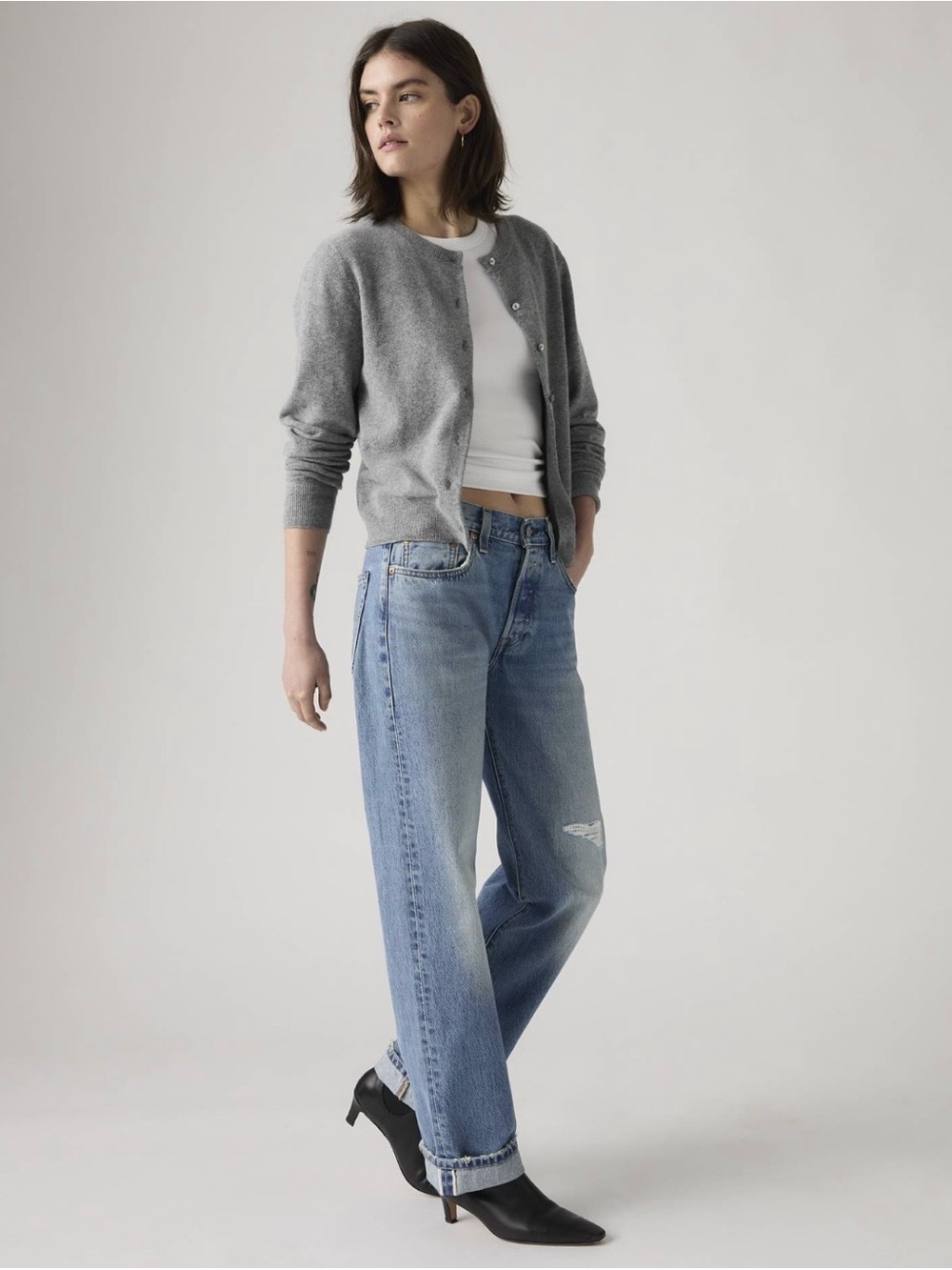 Levi's 501 90s Selvedge denim “Fresh Plan” medium blue.